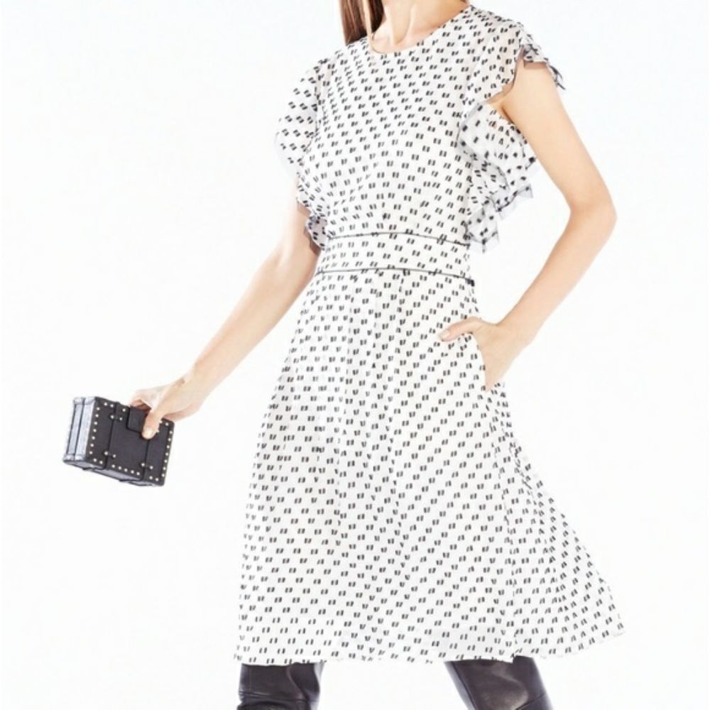 BCBG silk blend midi cocktail dress